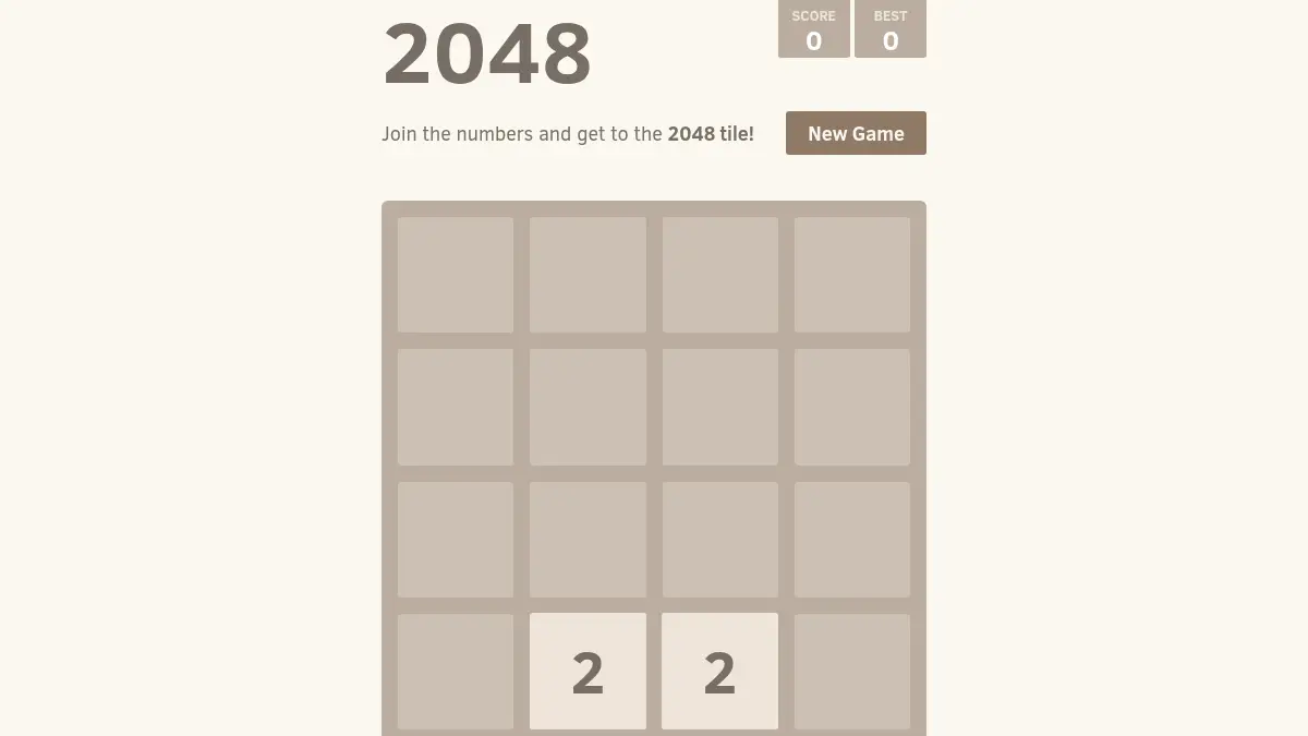 2048 gameplay screenshot